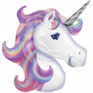 Folienballon SuperShape "Regenbogen Einhorn"