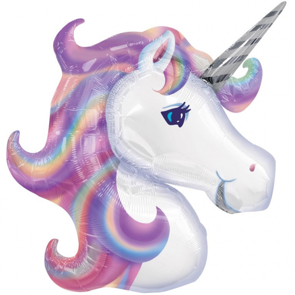 Folienballon SuperShape "Regenbogen Einhorn"