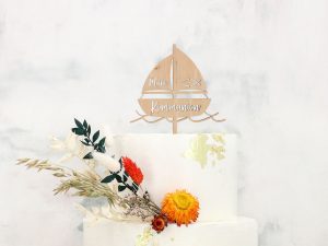 Cake Topper Kommunion Holz - Schiff