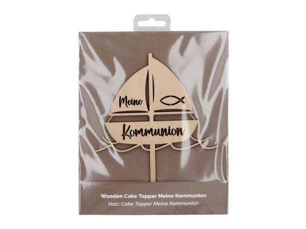 Cake Topper Kommunion Holz - Schiff