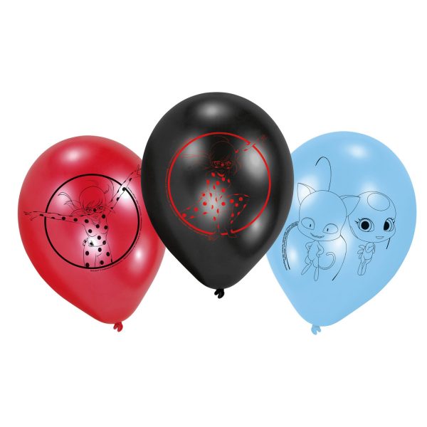 6 Latexballons "Miraculous", 22,8 cm/9"