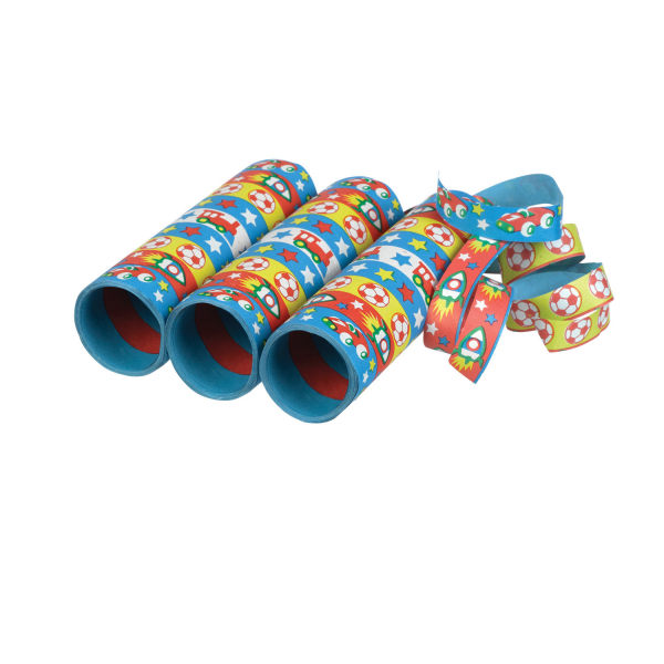 3 Luftschlangen Boys Raketen & Sterne Papier 1,4 x 400 cm