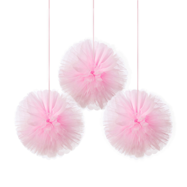 3 Fluffy-Dekobälle Little Dancer Tüll 30,4 cm