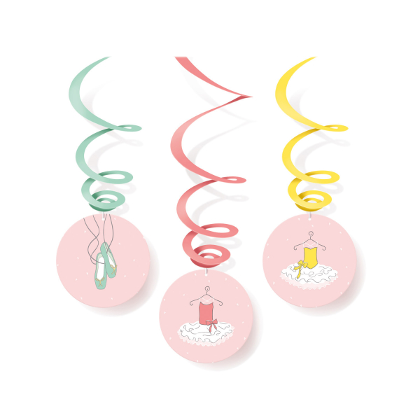 6 Deko-Spiralen Little Dancer Folie / Papier 80 cm