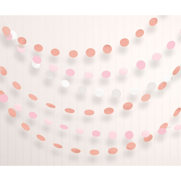 6 Deko-Hänger Rose Gold Blush Papier 213 cm