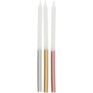 Kerzen Glamour Metallic 10cm - 24 Stück