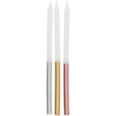 Kerzen Glamour Metallic 10cm - 24 Stück