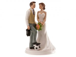 Dekora Tortenaufsatz Hochzeitspaar Fußball 18cm