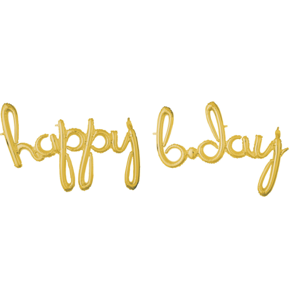 Schrift `Happy Bday` Gold Air Filled