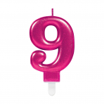 Zahlenkerze 9 Sparkling Celebrations Pink 8cm