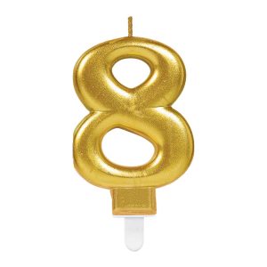 Zahlenkerze 8 Sparkling Celebrations Gold 8cm