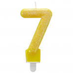 Zahlenkerze 7 Glitzer - 7,6 cm