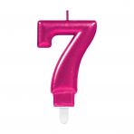 Zahlenkerze 7 Sparkling Celebrations Pink 8cm