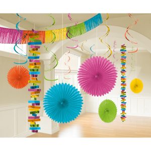Deko-Set mehrfarbig Papier / Folie 18-teilig