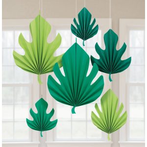 6 Dekofächer Palmblatt Papier 20,3 cm / 30,4 cm / 40,6 cm