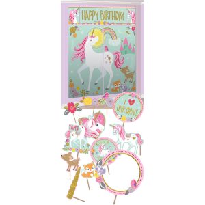 Fotorequisiten-Set mit Wanddeko Magical Unicorn 17-teilig