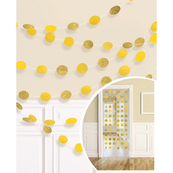 6 Deko-Hänger Glitzer sonnengelb Folie 213 cm
