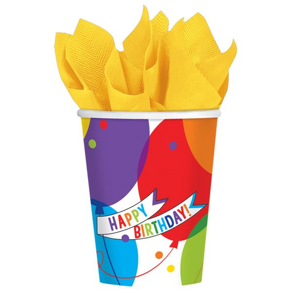 18 Becher Brilliant Balloons Papier 266 ml