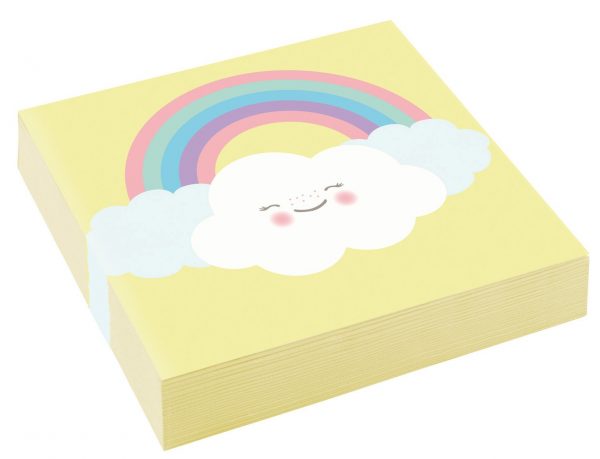 20 Servietten Regenbogen/Wolke 25x25cm
