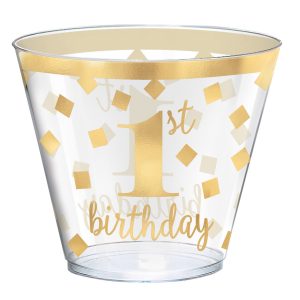 Servier Schüssel 1st Birthday gold 25cm