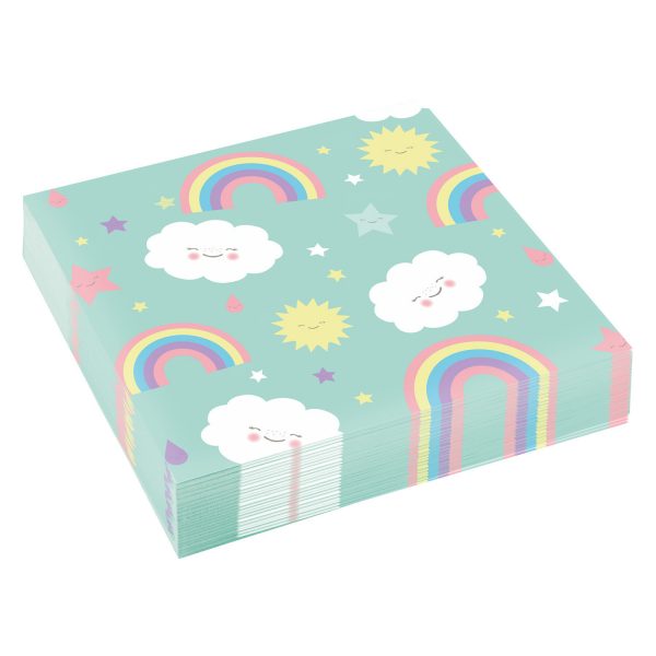 20 Servietten Regenbogen/Wolke 33x33cm