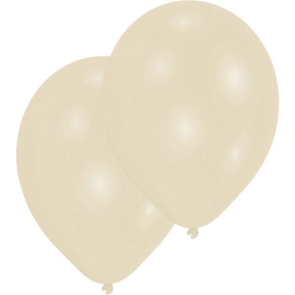 10 Latex Balloons Metallic Creme 27.5cm/11"
