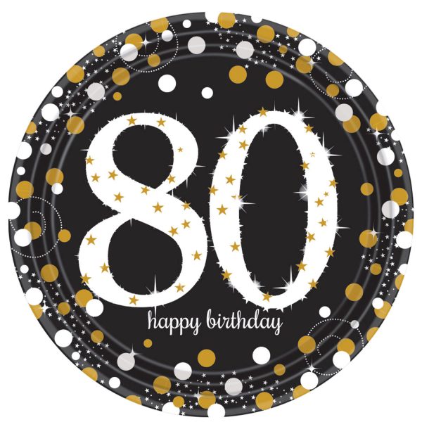 Pappteller 80 Sparkling Celebration