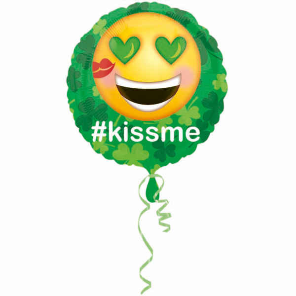 Folienballon "St.Pat's Kiss Me Emoticon" Folienballon , 43 cm