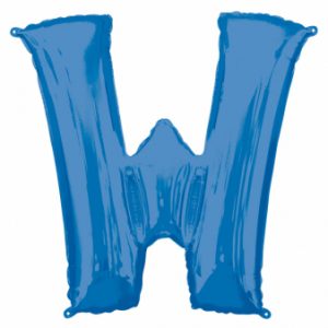 Folienballon SuperShape Buchstabe W Blau/83cm