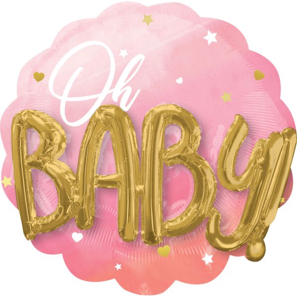 Multi Balloon Pink Baby Girl, 71cm