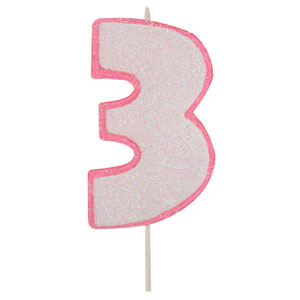 Kerze Pink Nummer 3
