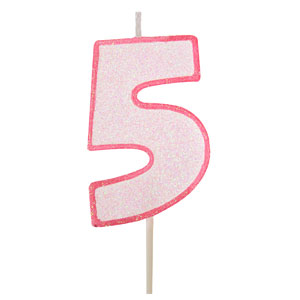 Kerze Pink Nummer 5