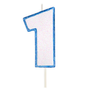 Kerze Blau Nummer 1