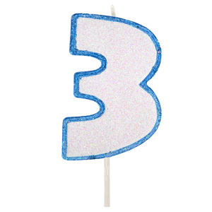Kerze Blau Nummer 3