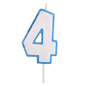 Kerze Blau Nummer 4
