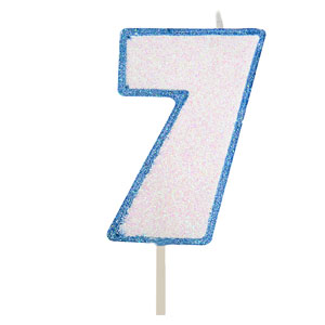 Kerze Blau Nummer 7
