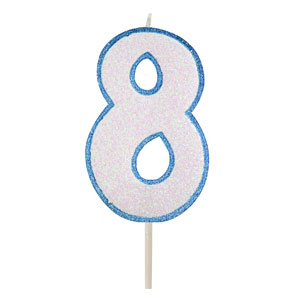 Kerze Blau Nummer 8