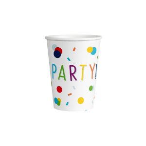 PappBecher Confetti Birthday "Party !" 8 Stück 250ml