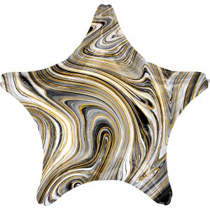 Marblez Schwarz Folienballon Stern