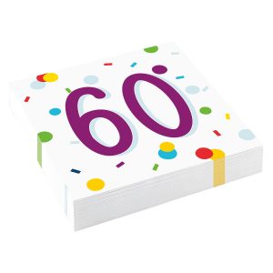 Servietten Confetti Birthday 60 Bunt