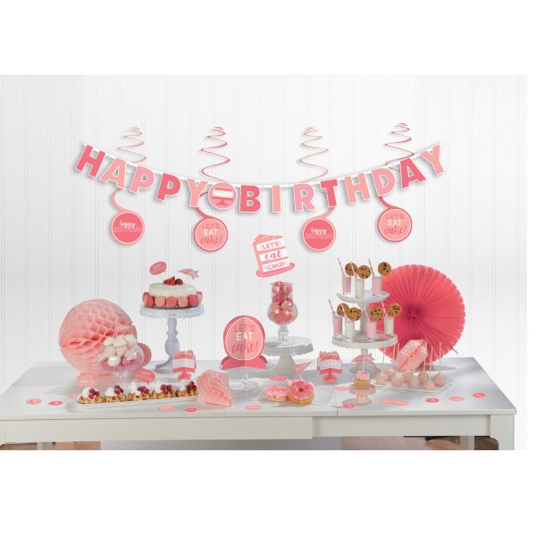 Mini-Deko-Set Birthday Accessories Pink Papier 37-teilig