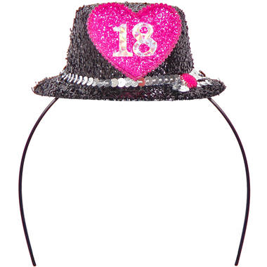 18. Geburtstag Haarreif mit Hut