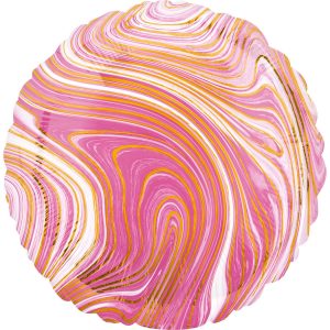 Marblez pink Folienballon rund, 41cm