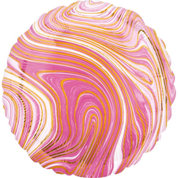 Marblez pink Folienballon rund, 41cm