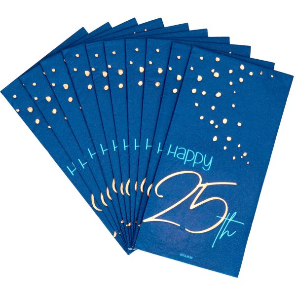 25 Servietten Elegant True Blue 25 Jahre 33x33cm - 10 Stück