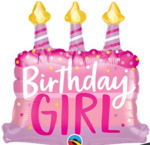 Air filled Folienballon Minishape Torte"Birthday GIRL "