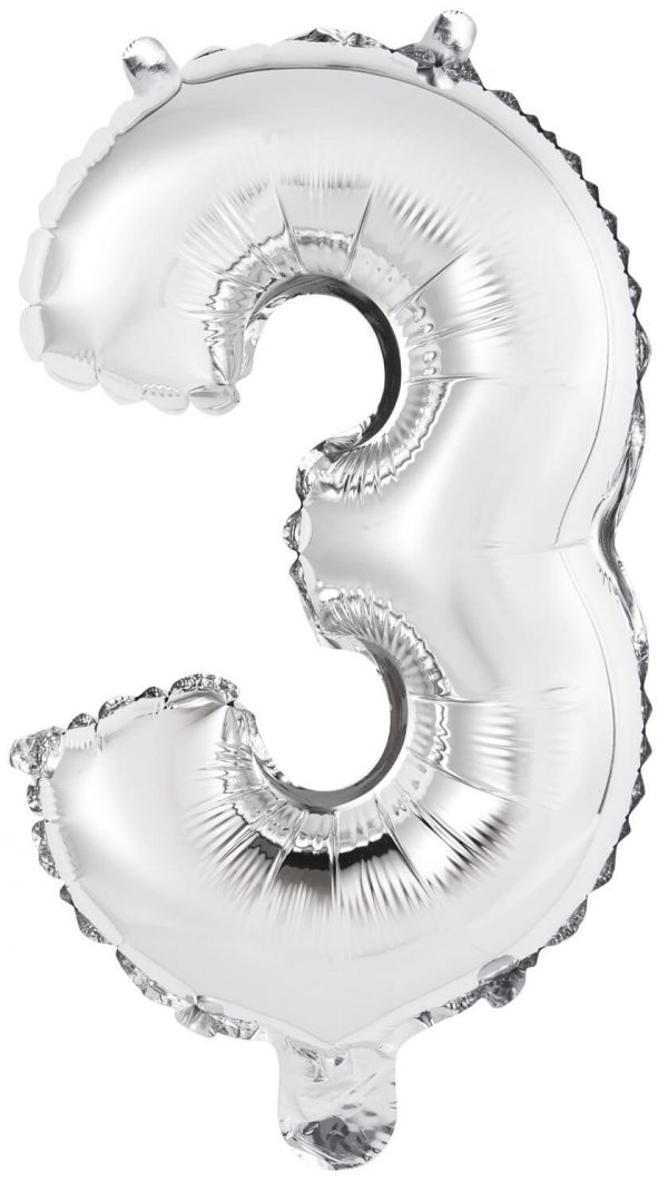 Folienballon Air-Filled "3" silber