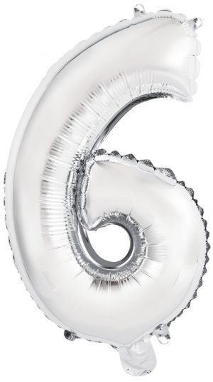 Folienballon Air-Filled "6" silber