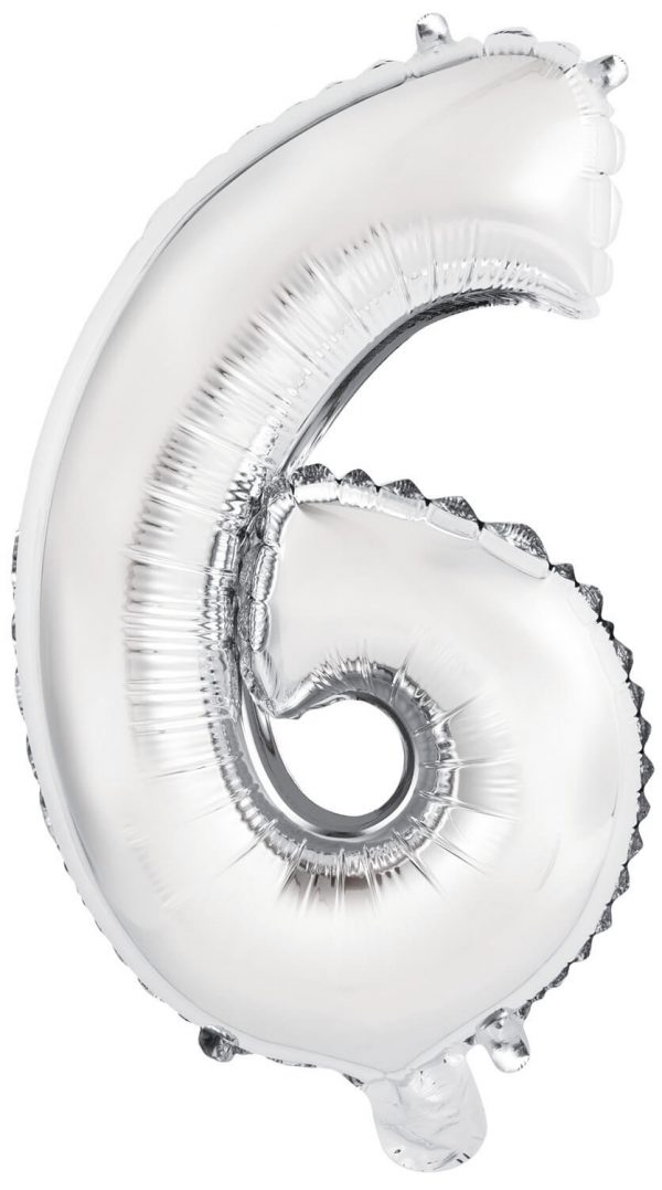 Folienballon Air-Filled "6" silber