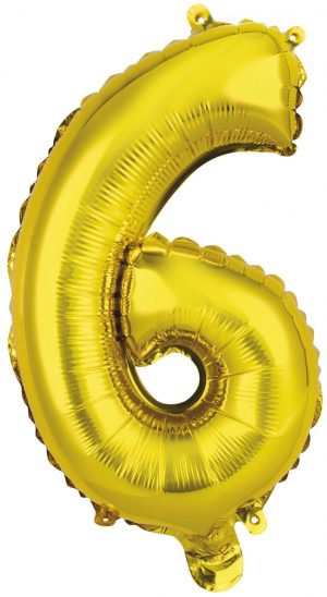 Folienballon Air-Filled "6" gold
